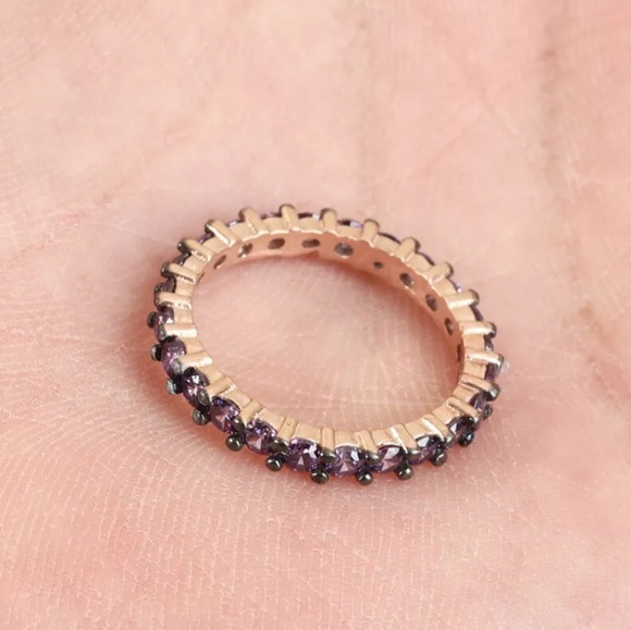 Amethyst, gold, sterling & Palladium ring
